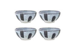 Schalen -Set „Kairox“ – Blau-Schwarzes Steingut (4-teilig)