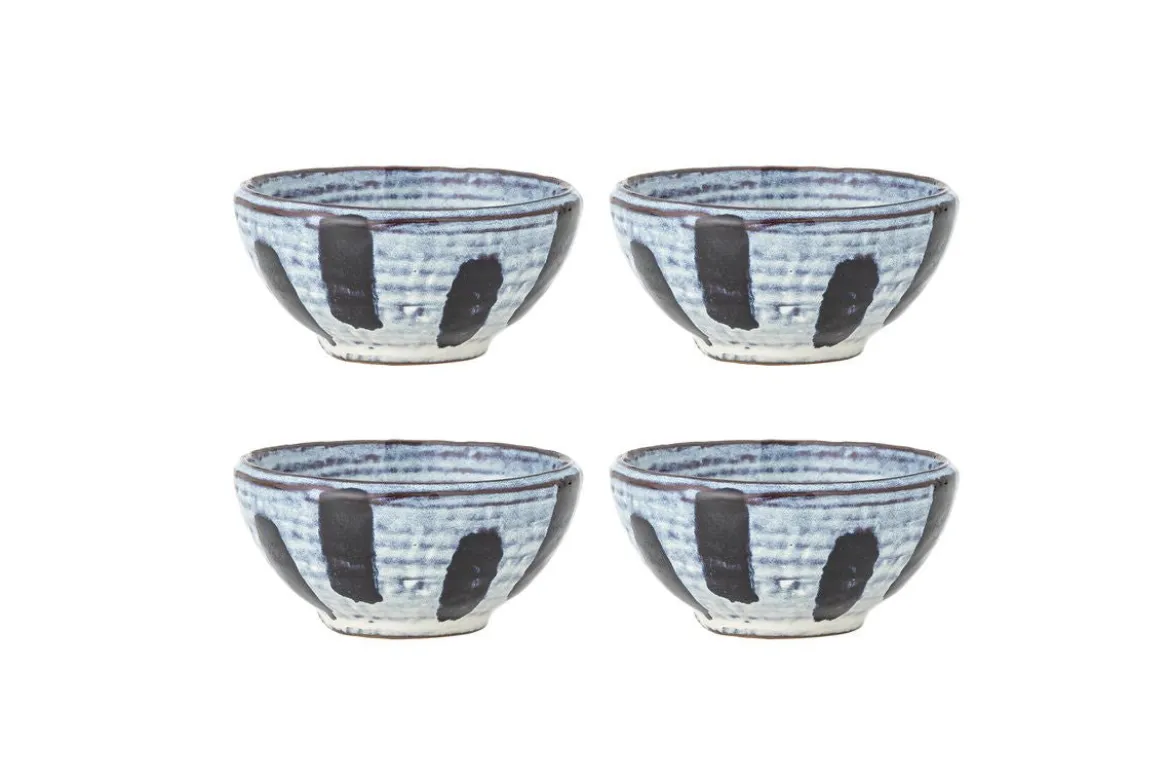 Schalen -Set „Kairox“ – Blau-Schwarzes Steingut (4-teilig)
