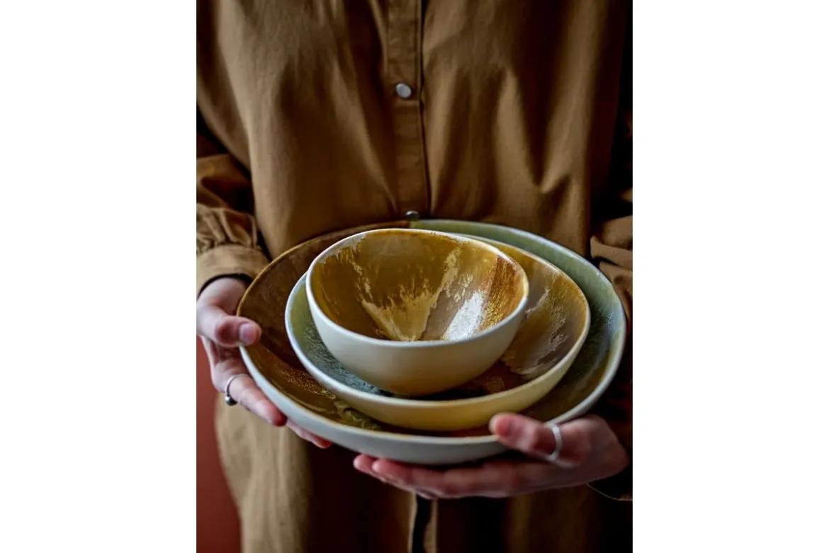 Schalen-Set „Limone“ – Gelbes Steingut (4-teilig)