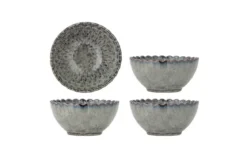 Schalen-Set Rover – Reaktive Glasur in Grau (4er-Set)