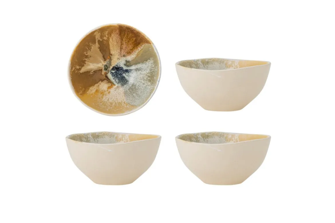 Schalen-Set „Solari“ – Gelbes Steingut (4-teilig)