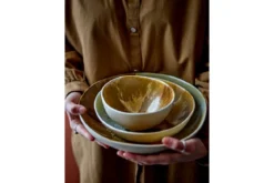 Schalen-Set „Solari“ – Gelbes Steingut (4-teilig)