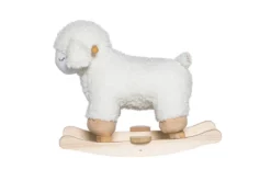 Schaukelspielzeug Salome – flauschiges Schaukeltier aus Holz für Babys & Kinder