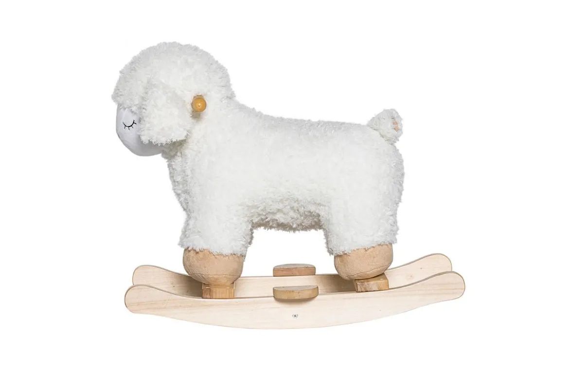 Schaukelspielzeug Salome – flauschiges Schaukeltier aus Holz für Babys & Kinder