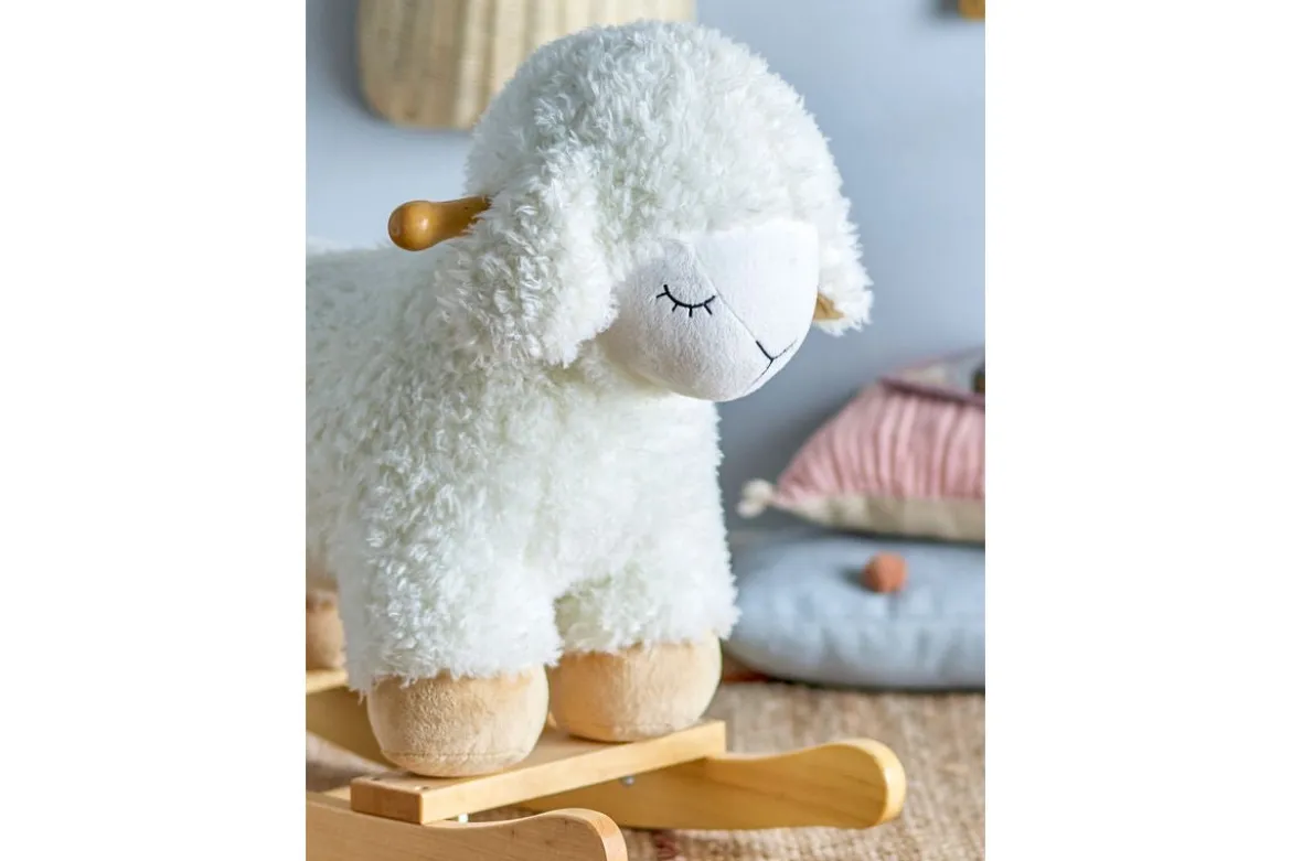 Schaukelspielzeug Salome – flauschiges Schaukeltier aus Holz für Babys & Kinder