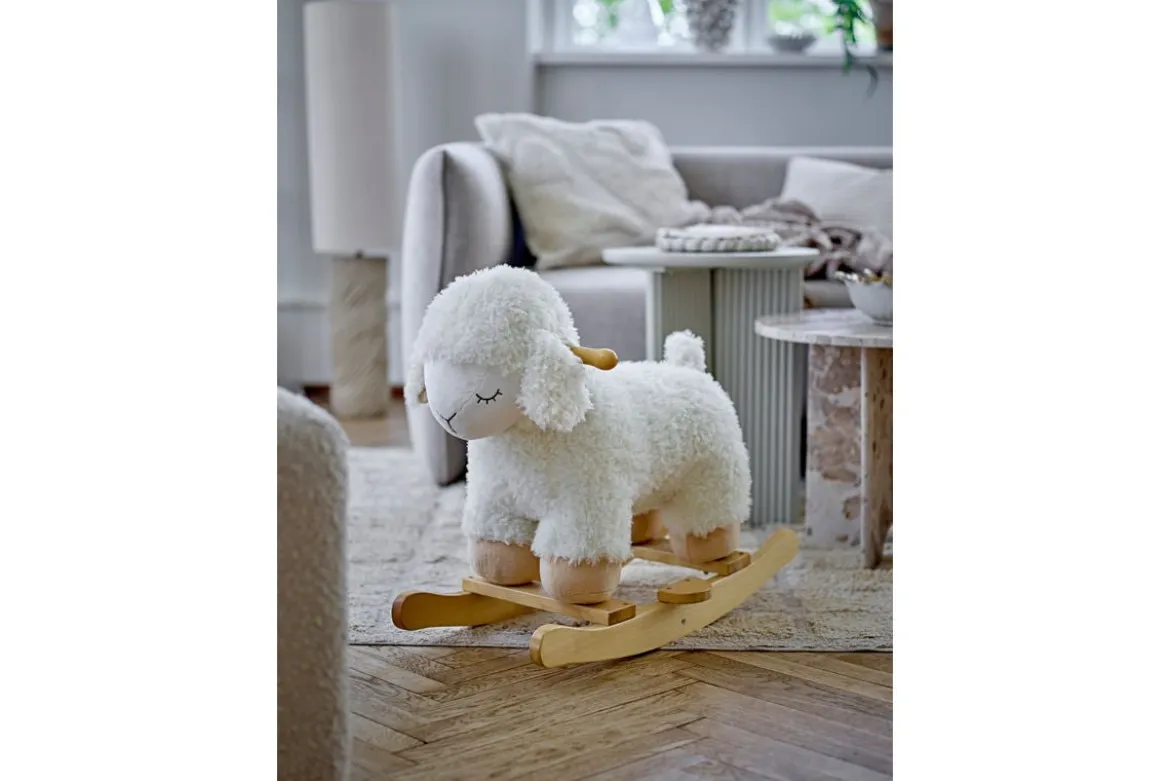 Schaukelspielzeug Salome – flauschiges Schaukeltier aus Holz für Babys & Kinder