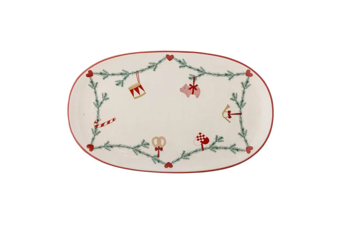 Servierplatte Sasha – Steingut mit weihnachtlichem Dekor
