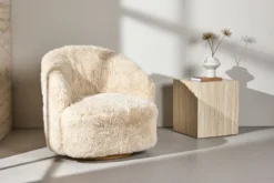 Sessel Astrid - Mit beigem Polyesterbezug