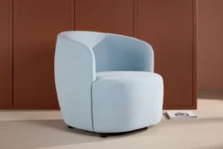 Sessel Bobby - Hellblauer Einzelsitzer in Birke