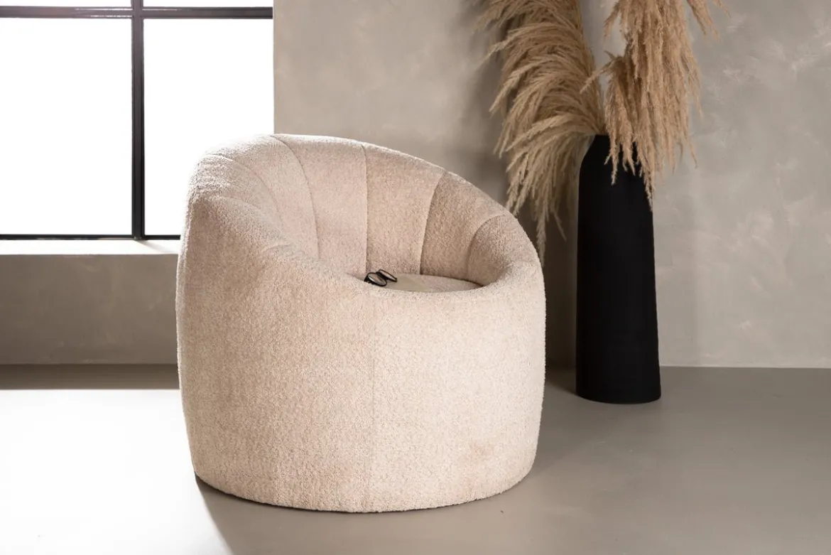 Sessel Effi - mit beigem Polyesterbezug