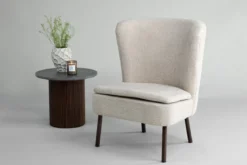 Sessel Hedwig - Mit beigem Polyesterstoff