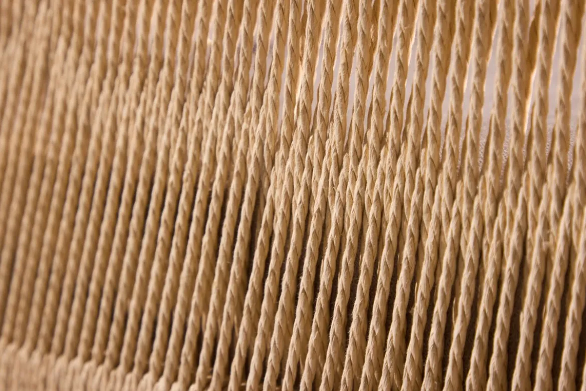 Sessel Jupiter - in Beige mit Leinenstruktur