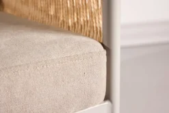 Sessel Jupiter - in Beige mit Leinenstruktur