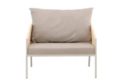 Sessel Jupiter - in Beige mit Leinenstruktur