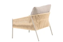 Sessel Jupiter - in Beige mit Leinenstruktur