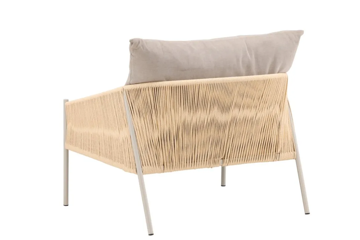 Sessel Jupiter - in Beige mit Leinenstruktur