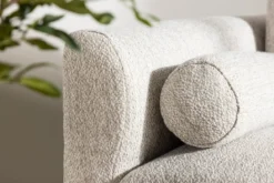 Sessel Living - aus Gummibaumholz mit beigefarbene Polyesterbezug