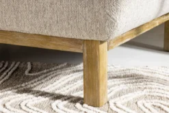 Sessel Living - aus Gummibaumholz mit beigefarbene Polyesterbezug