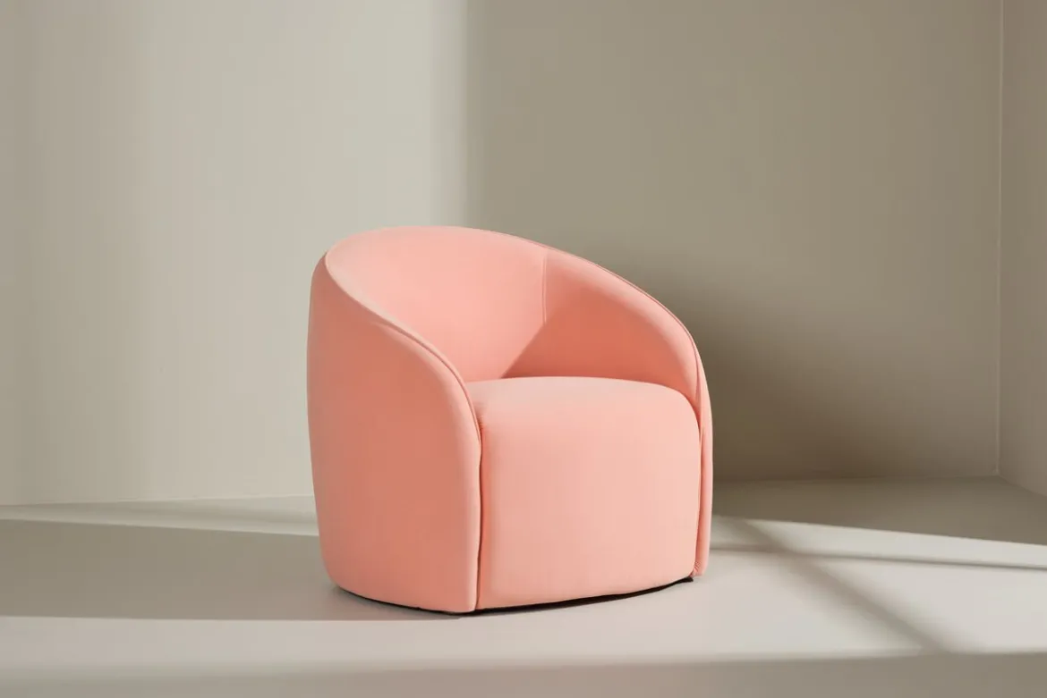 Sessel Noris - Sanfter Pfirsichton im minimalistischen Design