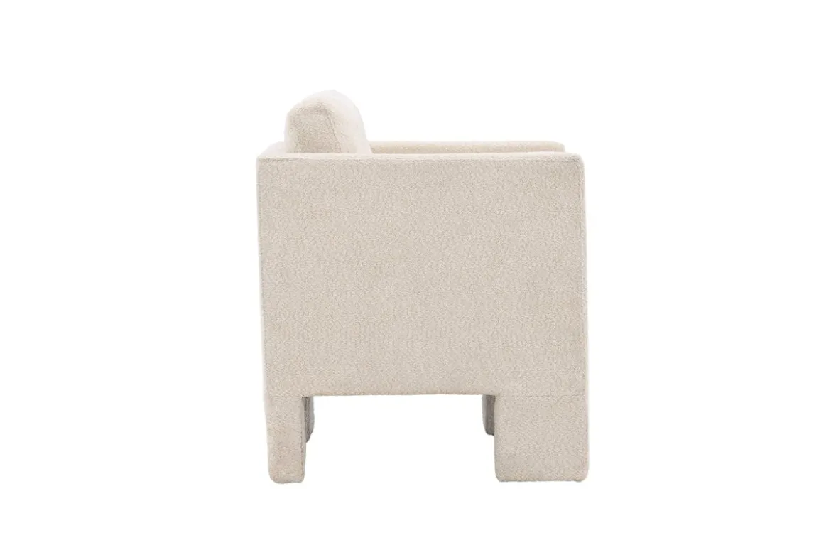 Sessel Rimini - mit weißem Bouclé-Stoff