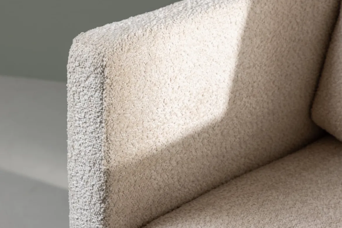 Sessel Rimini - mit weißem Bouclé-Stoff