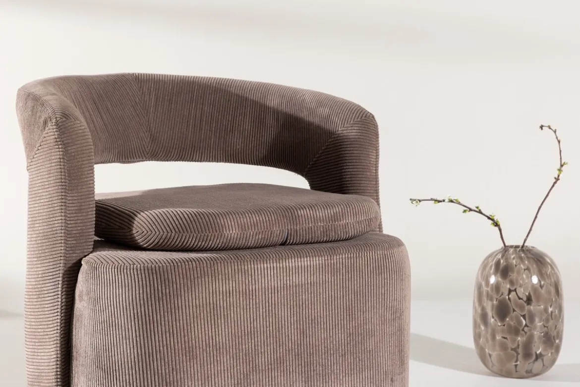 Sessel Velina - mit braunem Polyester- Manchester Stoff