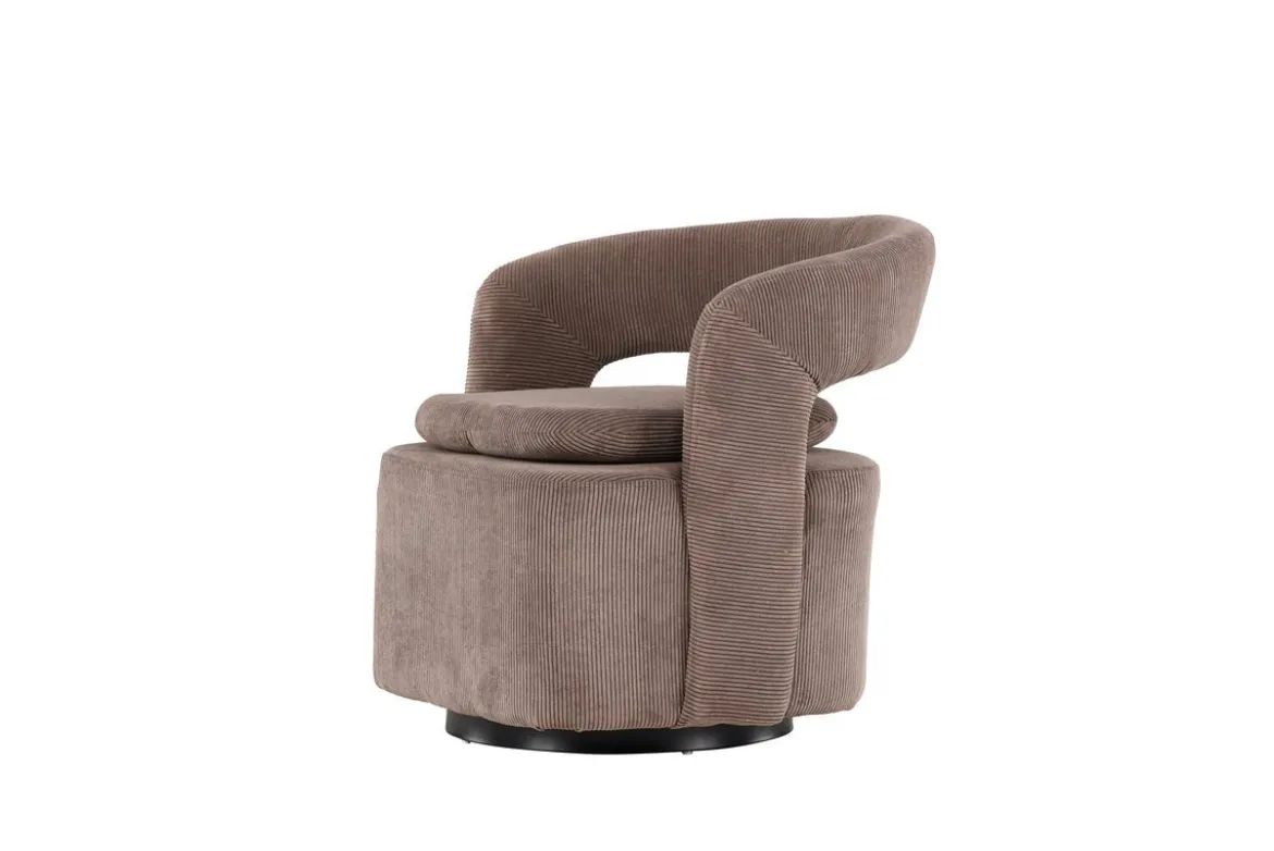Sessel Velina - mit braunem Polyester- Manchester Stoff