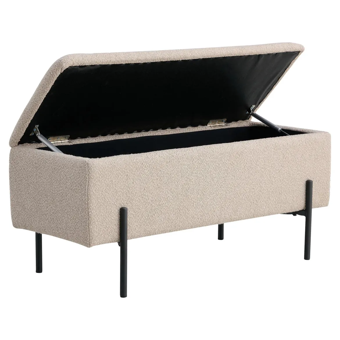 Sitzbank Lora Bouclé Beige mit Stauraum