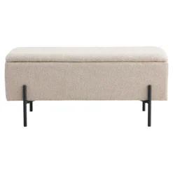 Sitzbank Lora Bouclé Beige mit Stauraum