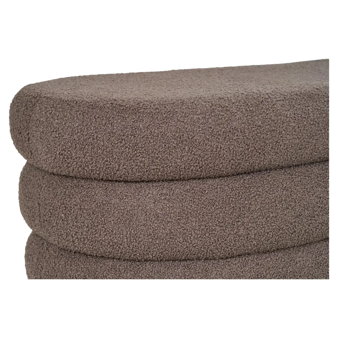 Sitzbank Philo Bouclé Braun mit Stauraum