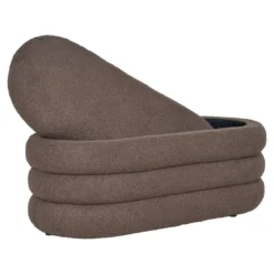 Sitzbank Philo Bouclé Braun mit Stauraum