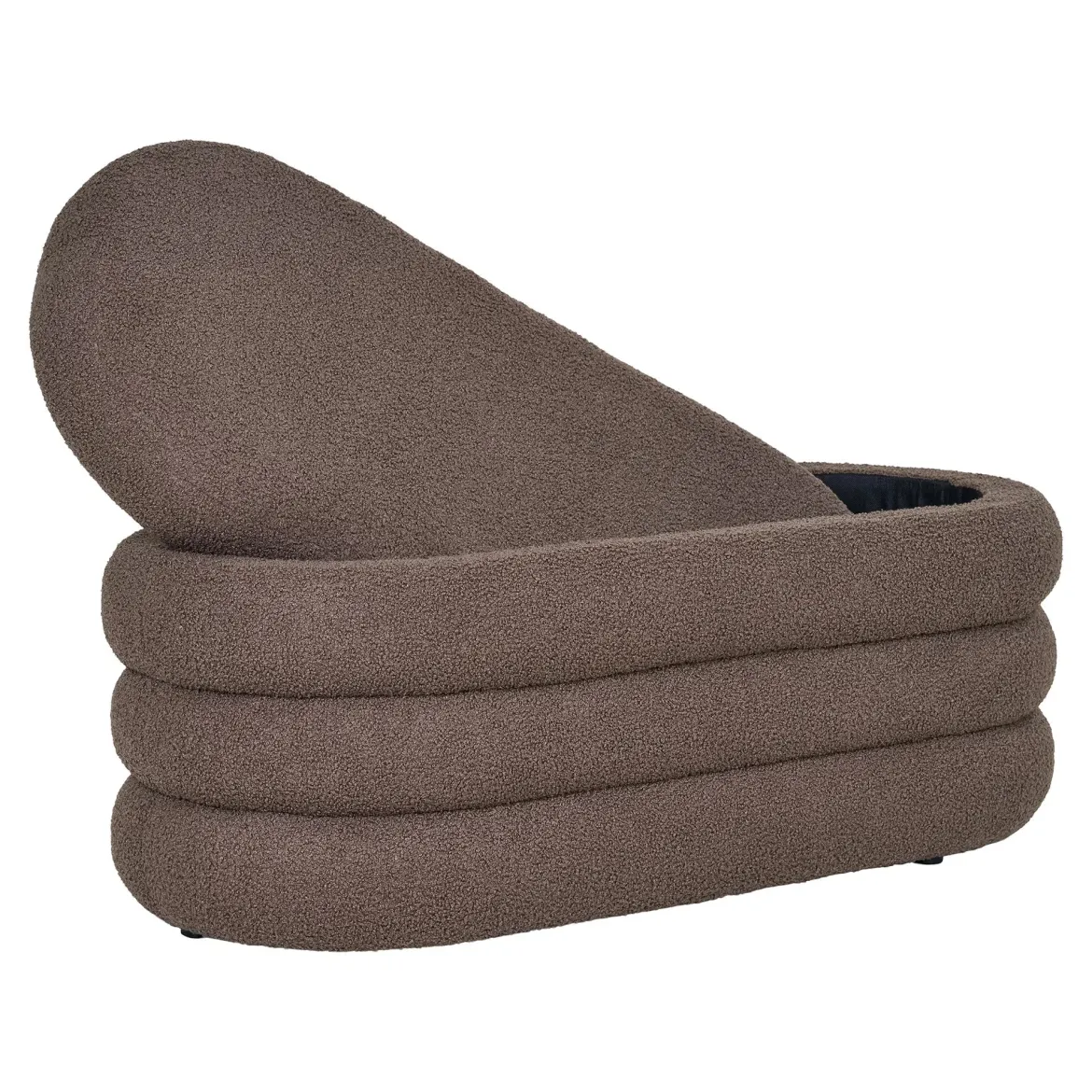 Sitzbank Philo Bouclé Braun mit Stauraum
