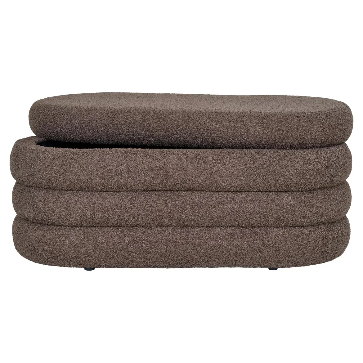 Sitzbank Philo Bouclé Braun mit Stauraum