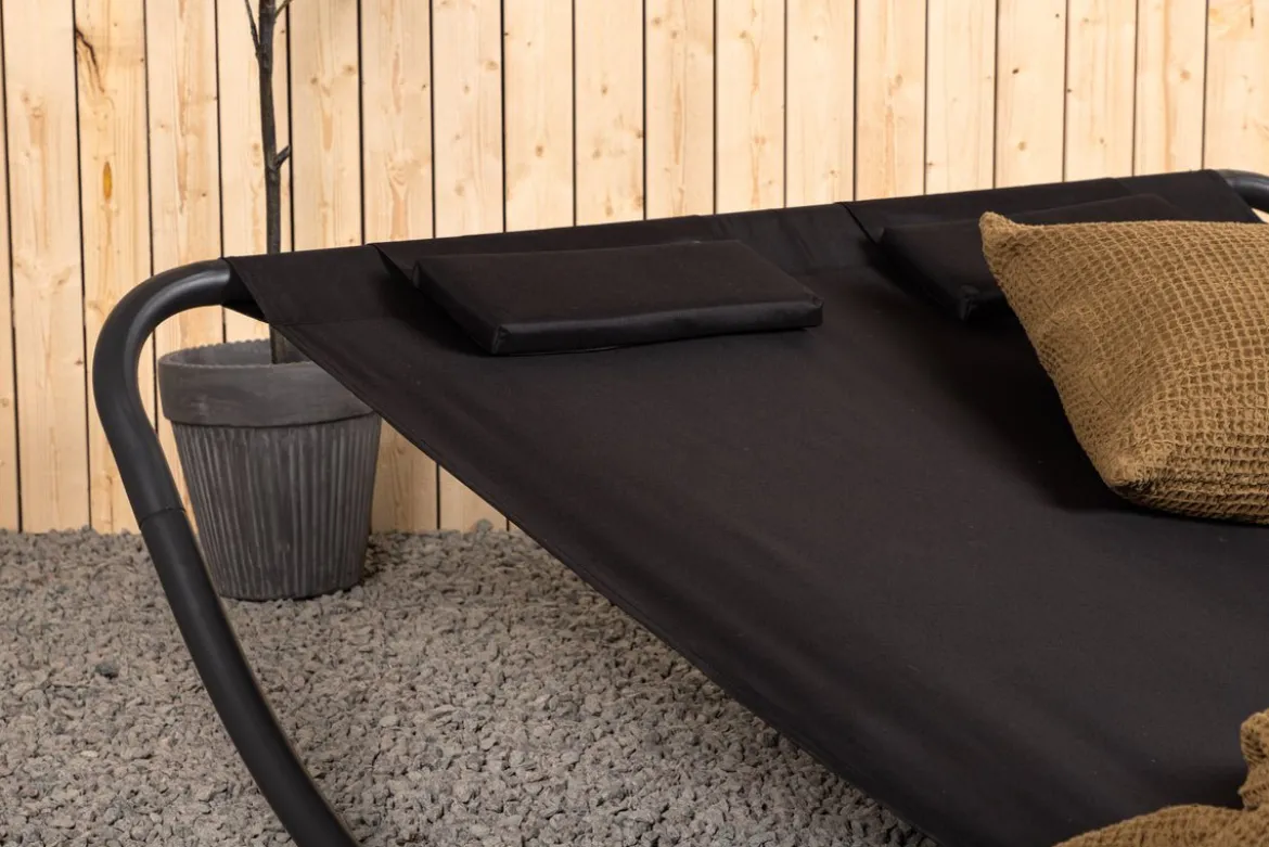 Sonnenliege Comfort - aus Polyester in Schwarz