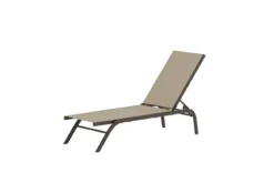 Sonnenliege Lorina - aus Textilene mit Stahlgestell in Beige
