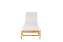 Sonnenliege Verano - aus Rattan mit grauen Kissen