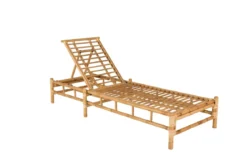 Sonnenliege Verano - aus Rattan mit grauen Kissen