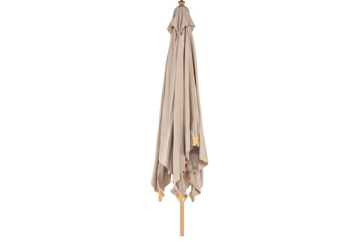 Sonnenschirm Albora – 300 x 300 cm in der Farbe Braun mit Buchengestell