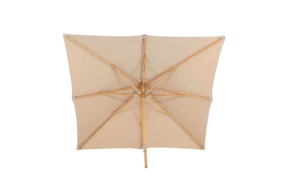 Sonnenschirm Albora – 300 x 300 cm in der Farbe Braun mit Buchengestell