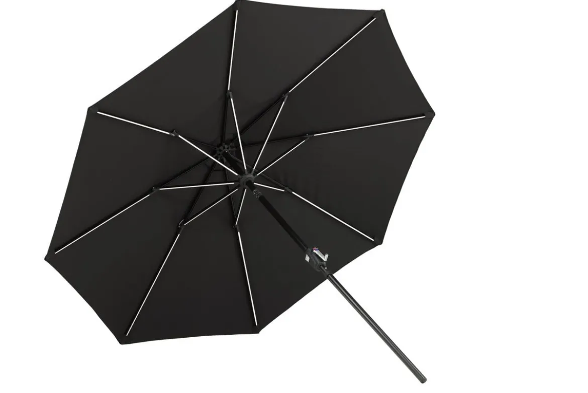 Sonnenschirm Lightning – Ø270 cm in wahlweise Schwarz oder Grau