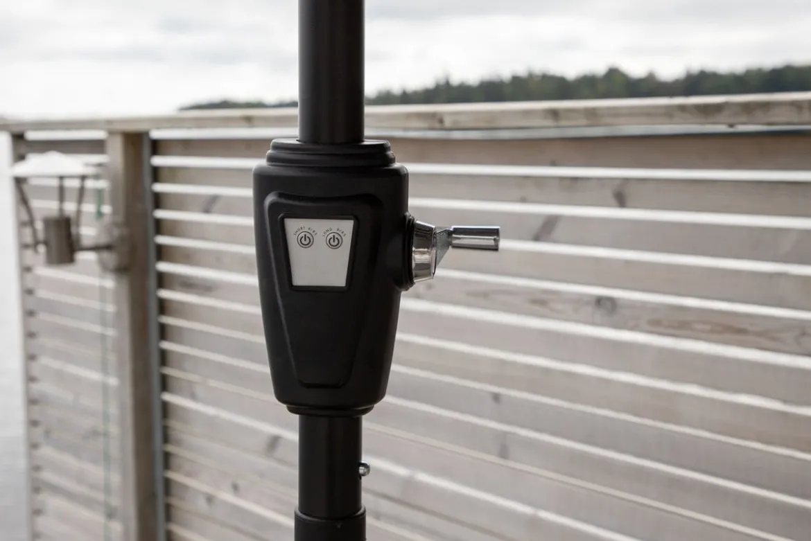 Sonnenschirm Lightning – Ø270 cm in wahlweise Schwarz oder Grau