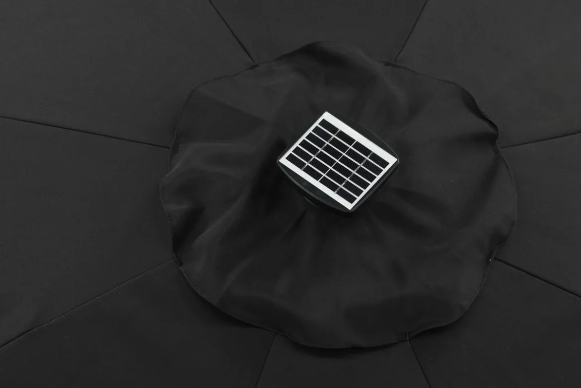 Sonnenschirm Lightning – Ø270 cm in wahlweise Schwarz oder Grau