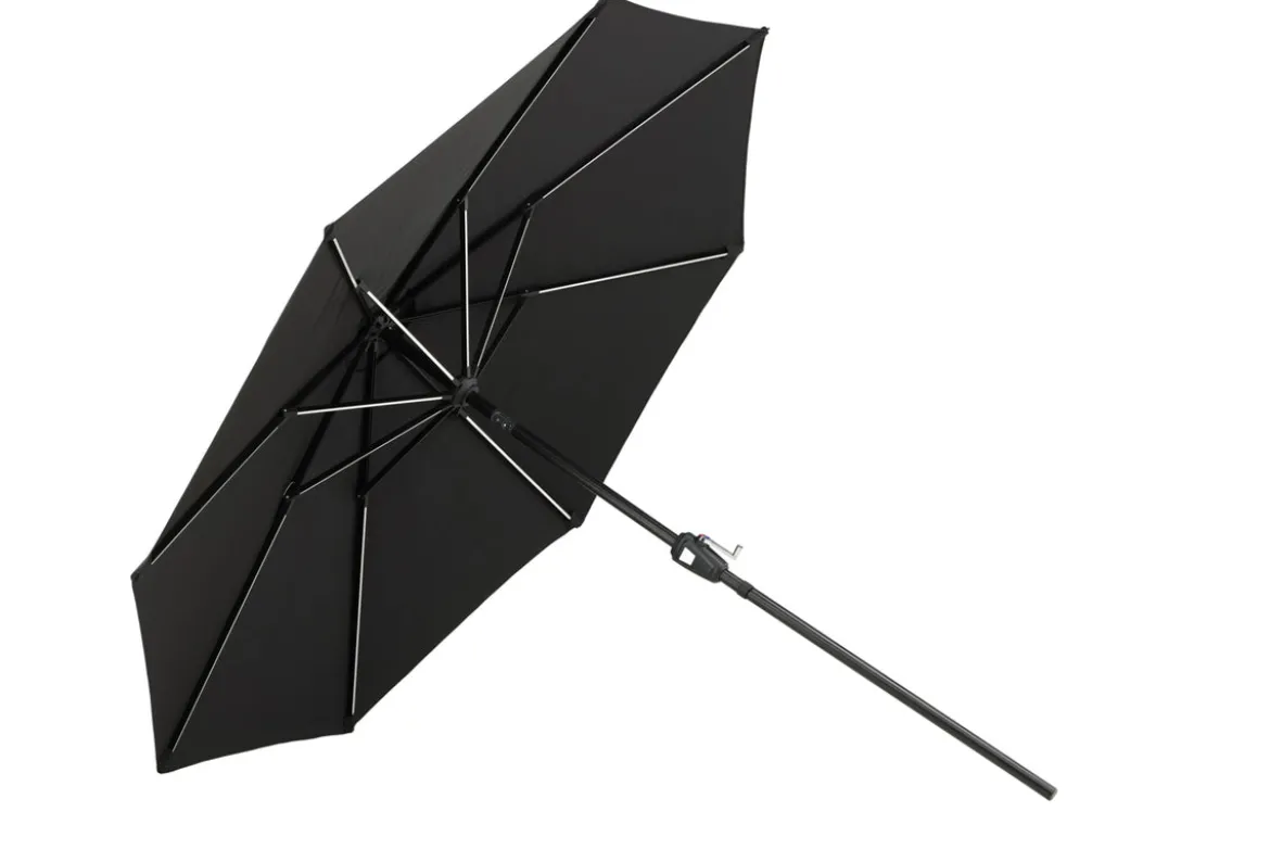Sonnenschirm Lightning – Ø270 cm in wahlweise Schwarz oder Grau