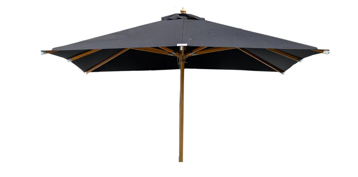 Sonnenschirm Narula – Ø300 cm in schwarzer quadratischer Form