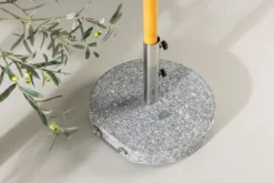 Sonnenschirmständer Dom - 40 kg Granit Schirmständer mit Rollen in Grau
