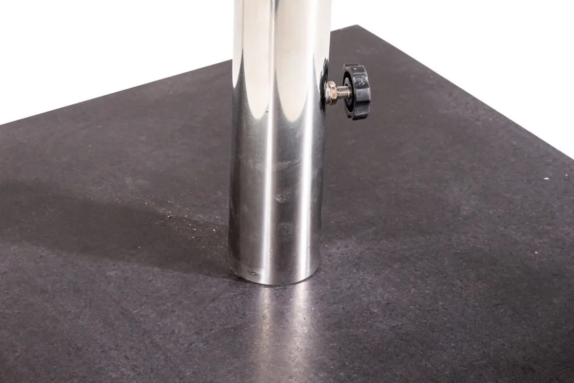 Sonnenschirmständer Inese - Granit Schirmständer mit Griff & Rollen in Grau