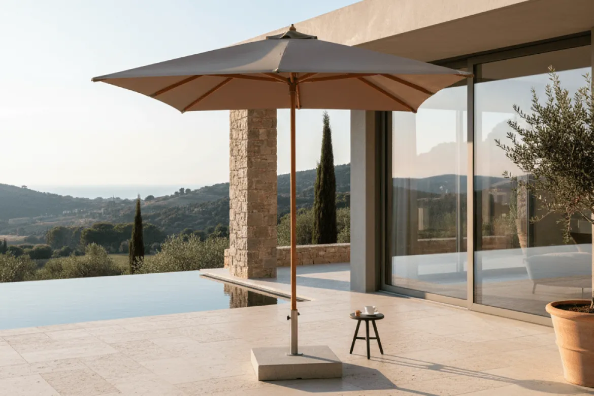 Sonnenschirm Toscana 300x300 mit Holzgestell