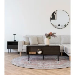 Spiegel Cirano – Runddesign mit schwarzem Alurahmen (Ø60 cm)