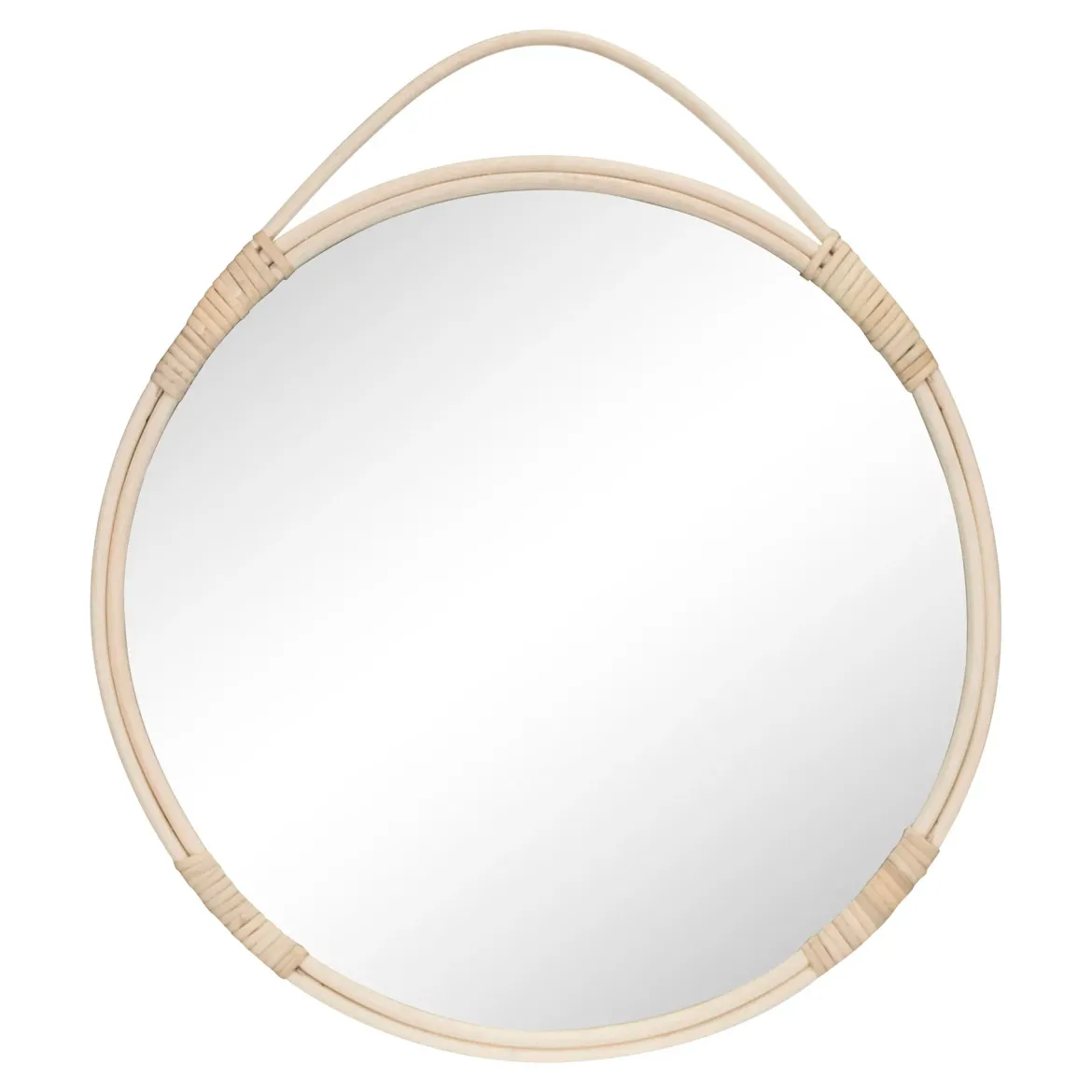 Spiegel Rivano – Rattan-Design in Natur (Ø50 cm)
