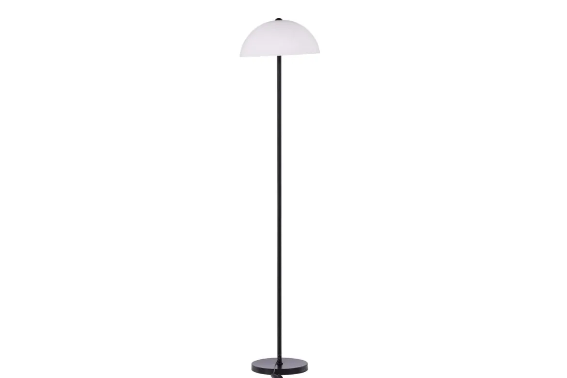 Stehlampe „Eloria“ – Halbkugel-Design in Weiß & Schwarz (Höhe 155 cm)